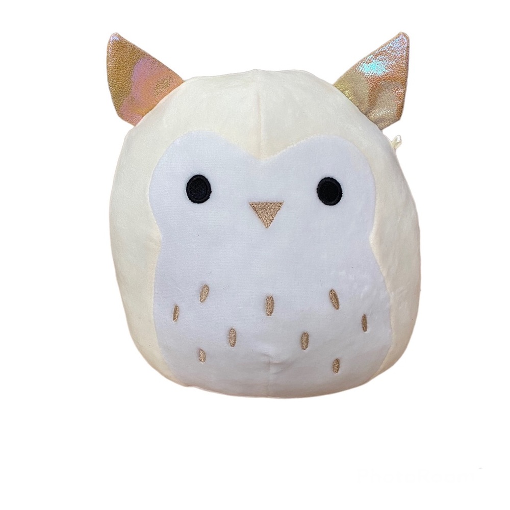 Squishmallow 8" Vee Owl Soft Ivory Sparkle Ears Plush